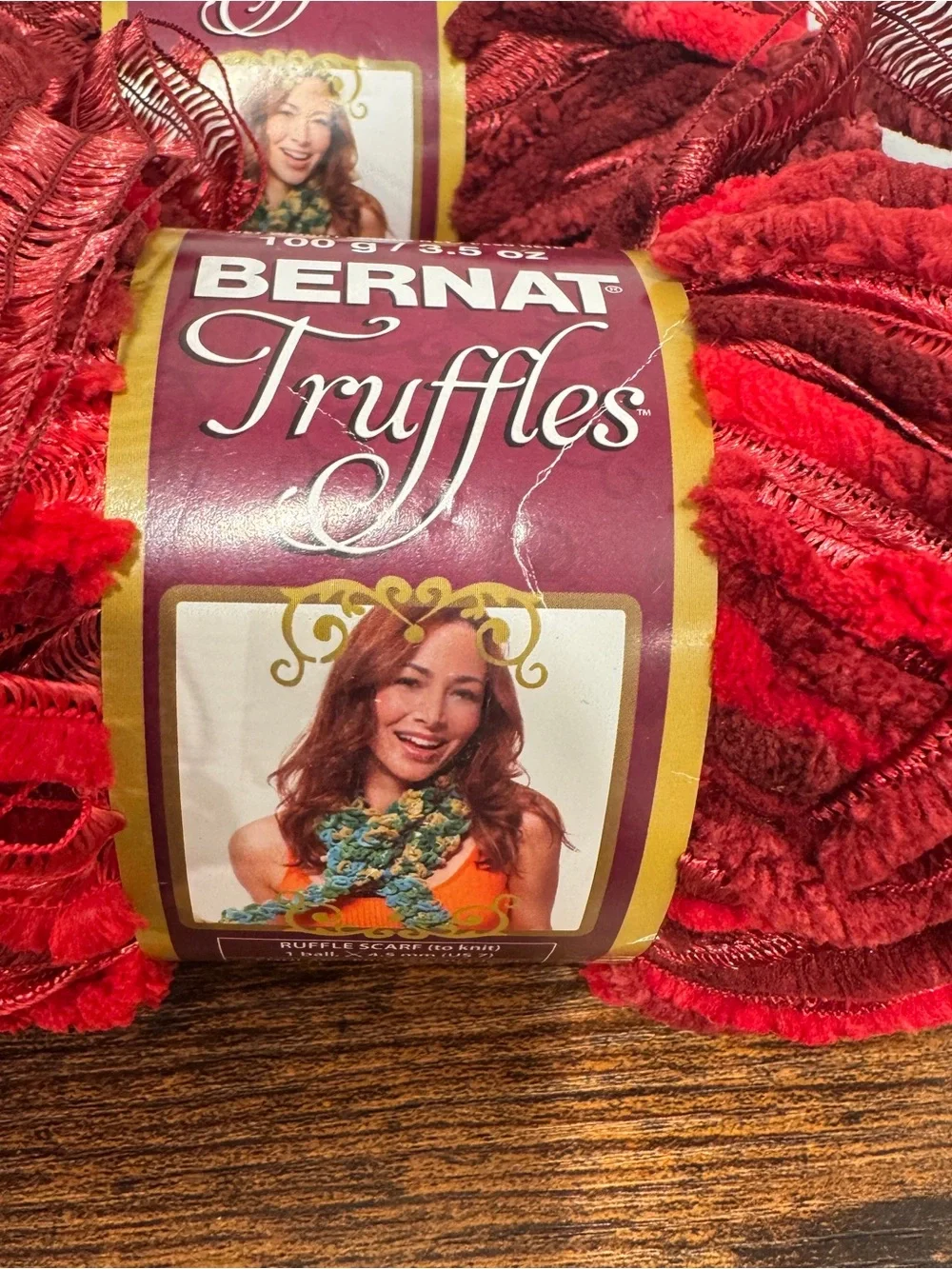 Bernat Truffles Chunky Velvet Yarn Red Lot of 4 Skeins New